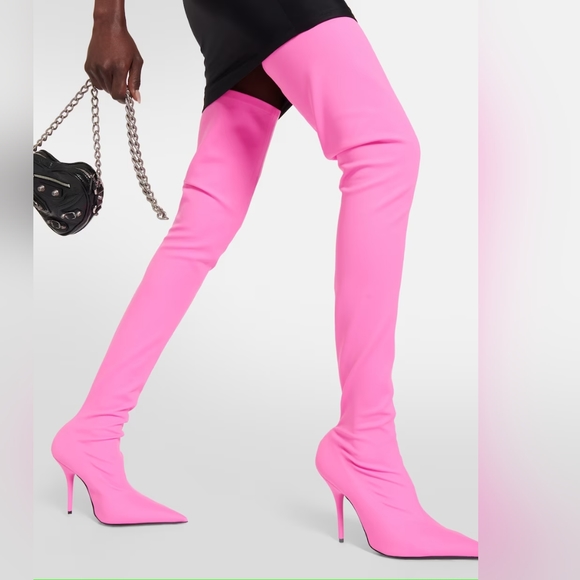 Pink balenciaga knife over the knee boots - Picture 2 of 7